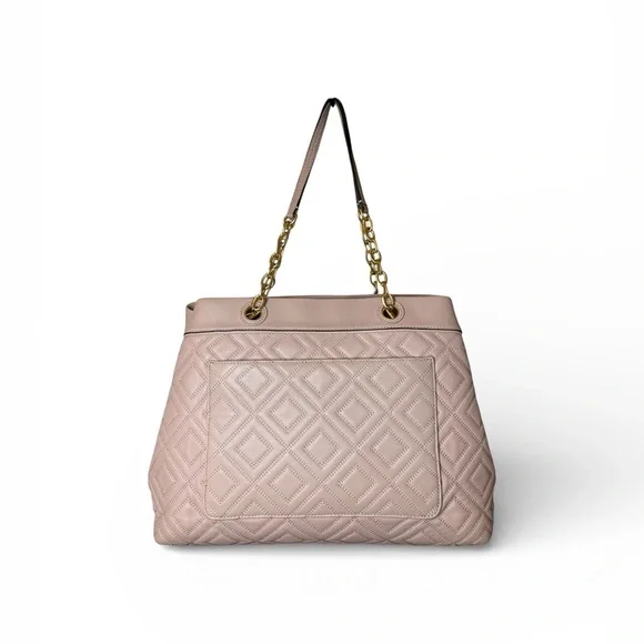 Tory Burch Fleming Soft Quilted Leather Tote – Chain Strap – Blush w/ Dust bag - Picture 4 of 10
